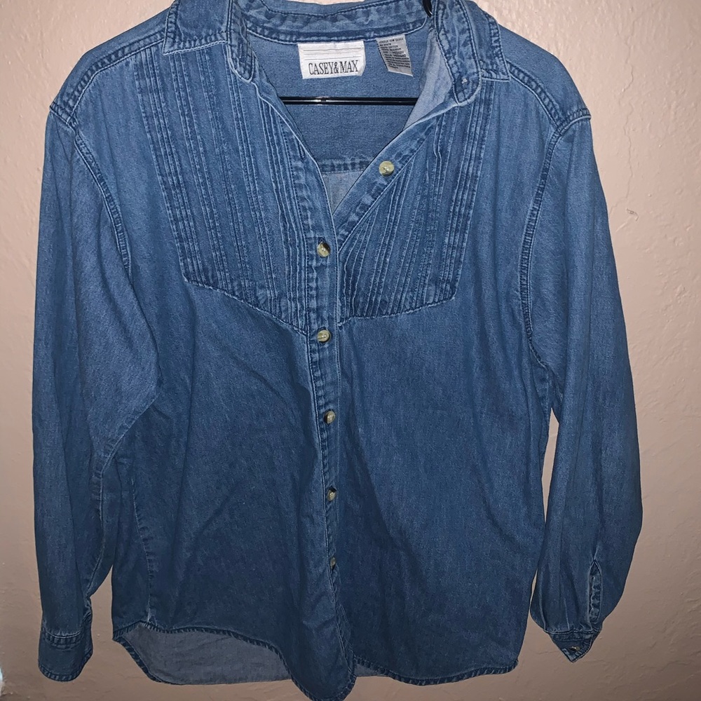 Denim button down